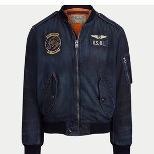 Polo Ralph Lauren Denim Bomber Jacket with Patches